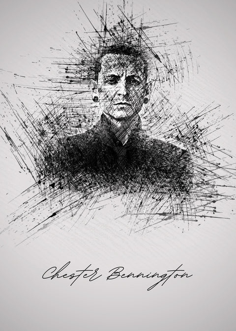 Chester Bennington Sketch Wall Art