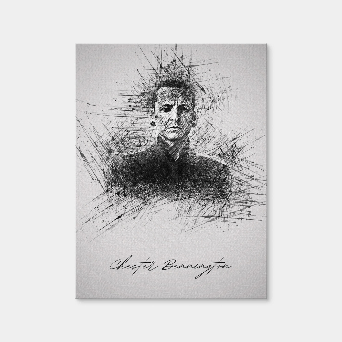 AUTO-MOCKUP WHITE | Chester Bennington Sketch | 1 Piece | Gallery Wrap Canvas | group=3x4