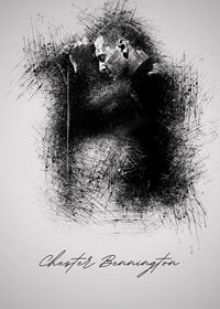 Chester Bennington With Mic Wall Art