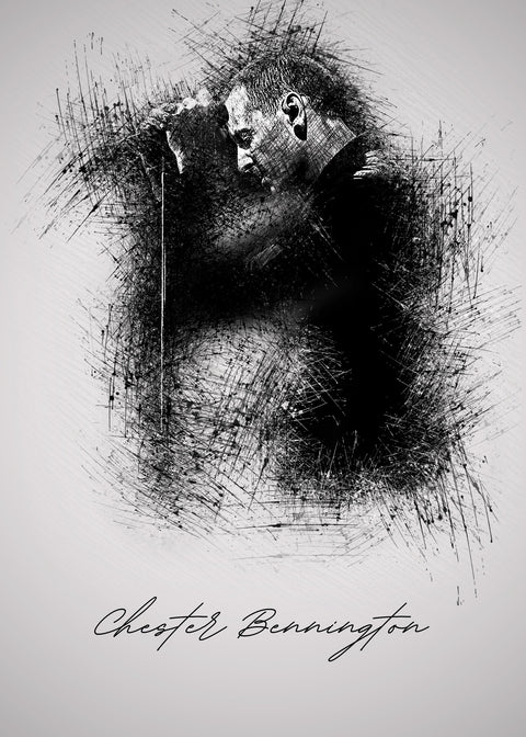 Chester Bennington With Mic Wall Art