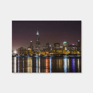 AUTO-MOCKUP WHITE | Chicago Skyline at Night | 1 Piece | Gallery Wrap Canvas | group=4x3