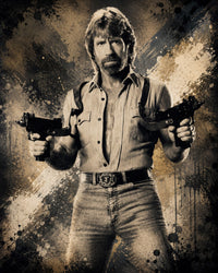 Chuck Norris Uzis Wall Art