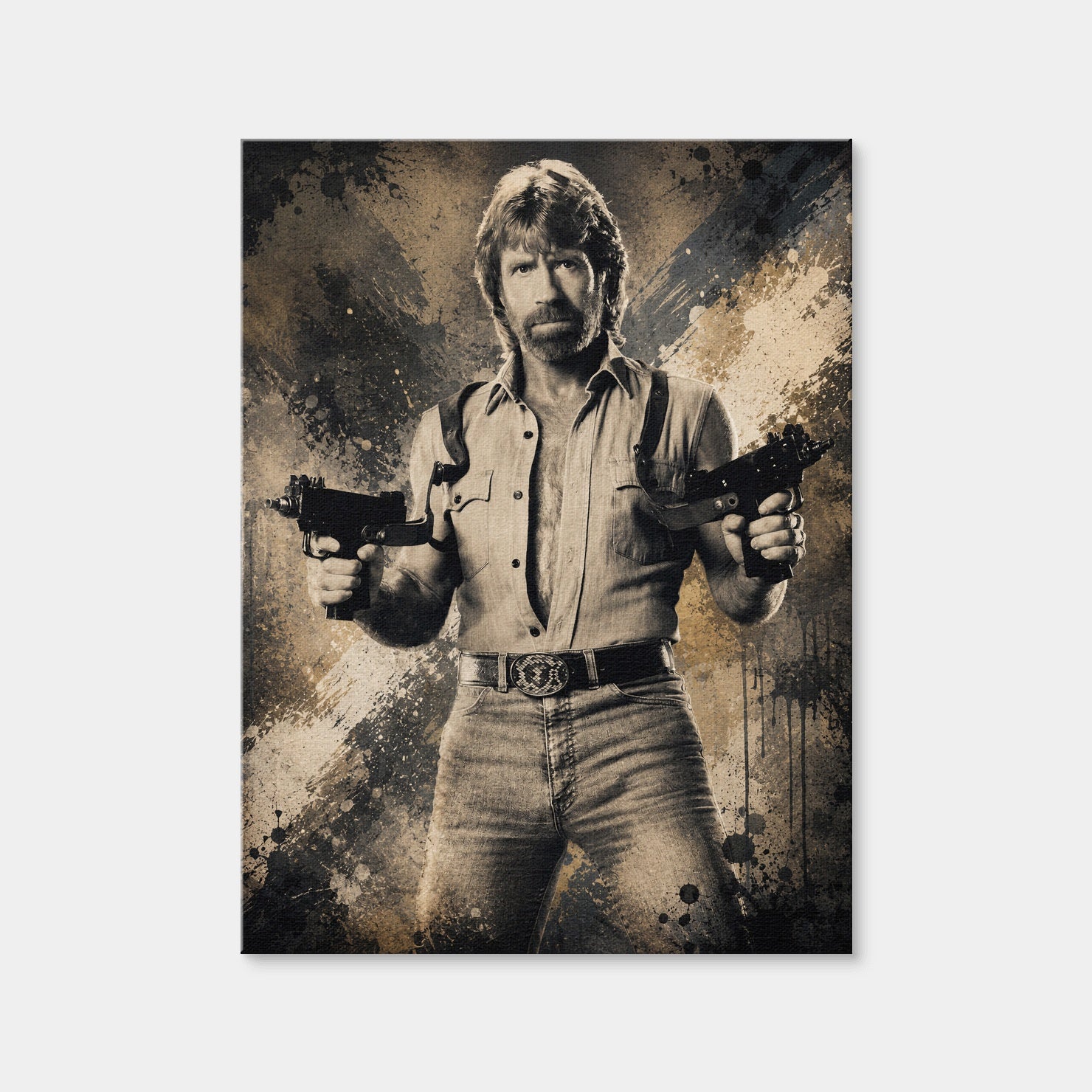 AUTO-MOCKUP WHITE | Chuck Norris Uzis | 1 Piece | Gallery Wrap Canvas | group=3x4
