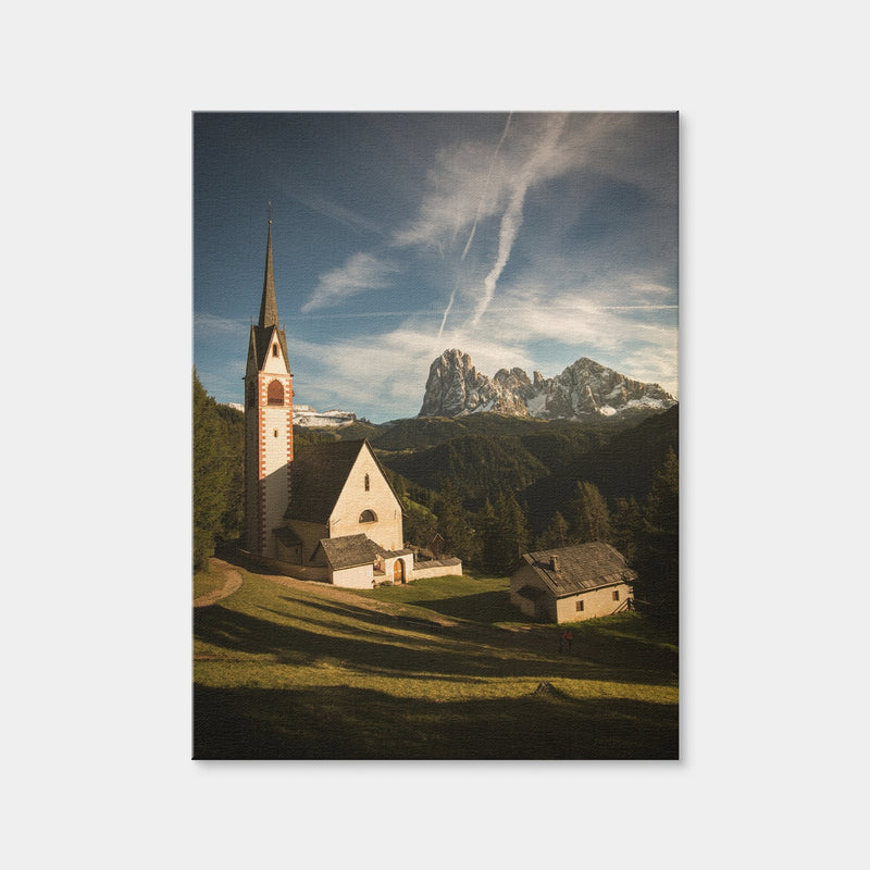 AUTO-MOCKUP WHITE | Church of San Giacomo Ortisei | 1 Piece | Gallery Wrap Canvas | group=3x4