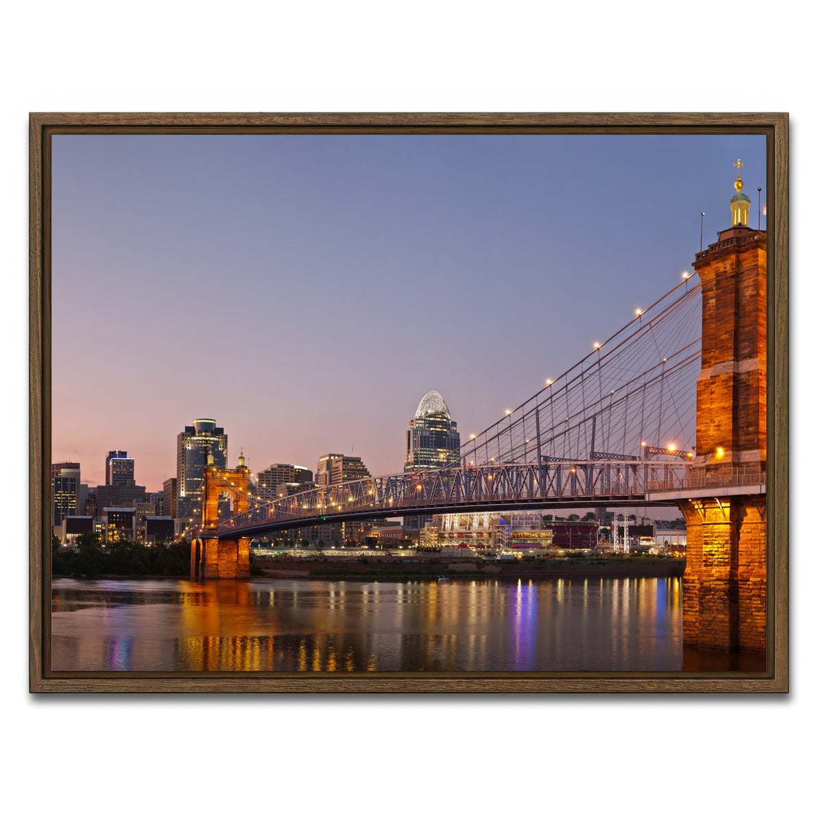 AUTO-MOCKUP WHITE | Cincinnati Skyline | 1 Piece | Walnut Framed Canvas | group=4x3
