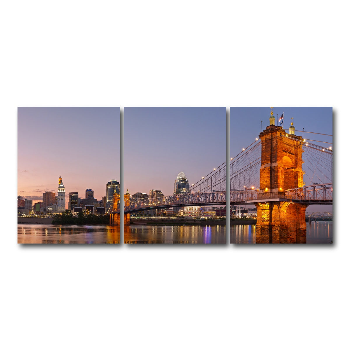 AUTO-MOCKUP WHITE | Cincinnati Skyline | 3 Piece | Gallery Wrap Canvas | group=18x24