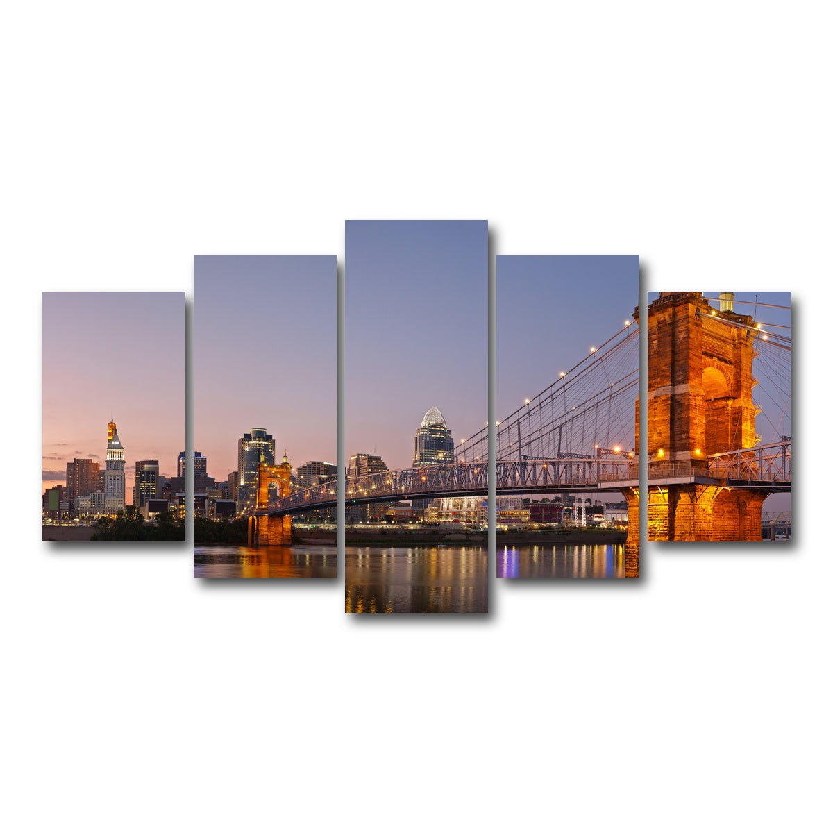 AUTO-MOCKUP WHITE | Cincinnati Skyline | 5 Piece | Gallery Wrap Canvas | group=5_normal