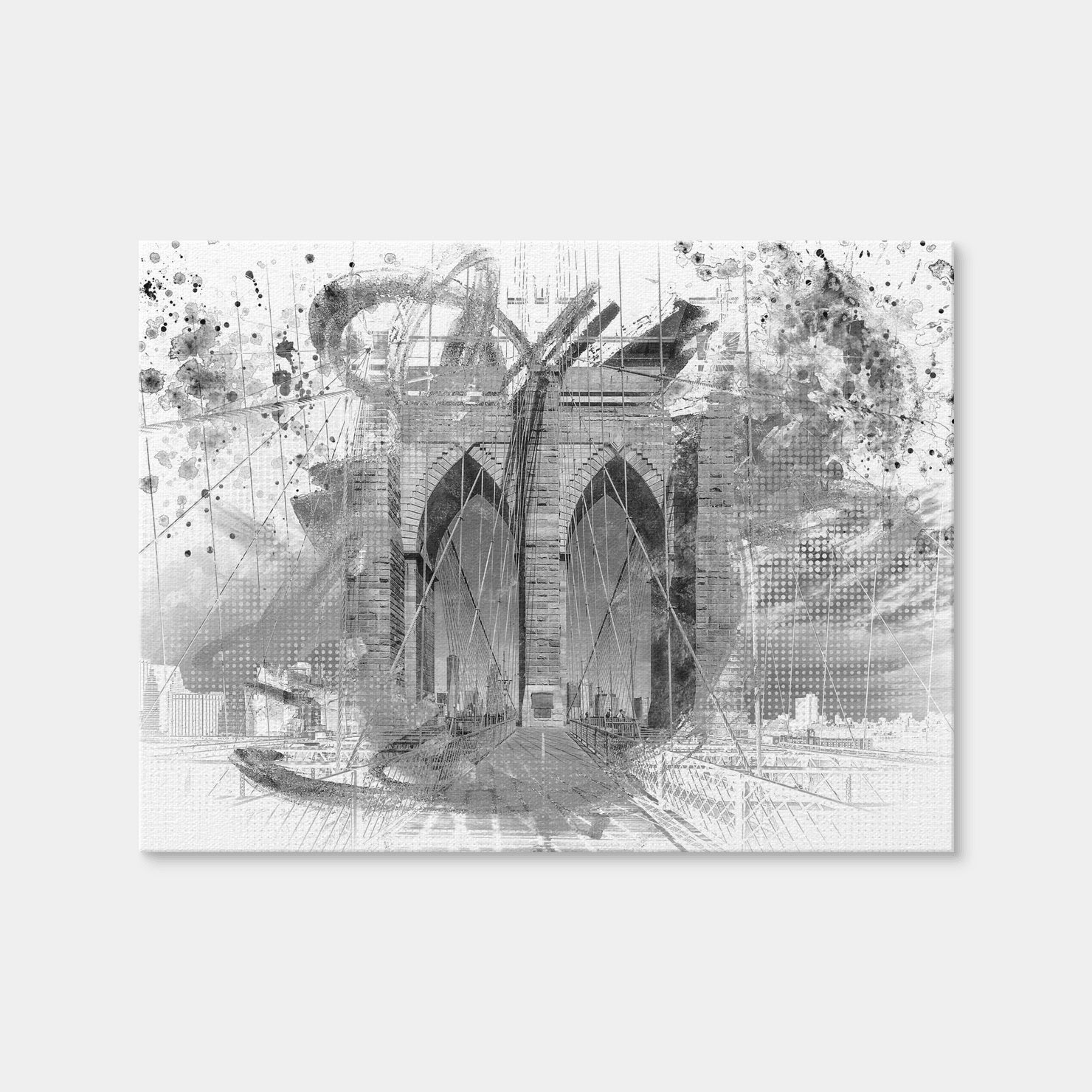 AUTO-MOCKUP WHITE | City Art Brooklyn Bridge | 1 Piece | Gallery Wrap Canvas | group=4x3
