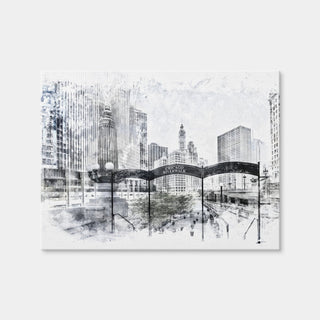 AUTO-MOCKUP WHITE | City Art CHICAGO Downtown | 1 Piece | Gallery Wrap Canvas | group=4x3
