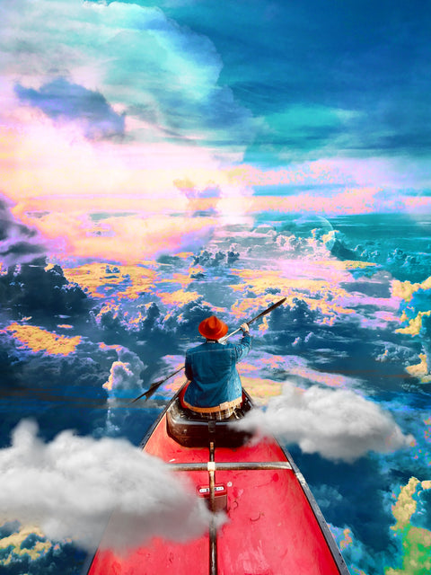 Cloud boat design Wall Art