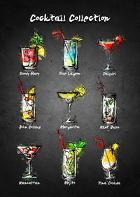 Cocktail Menu Wall Art