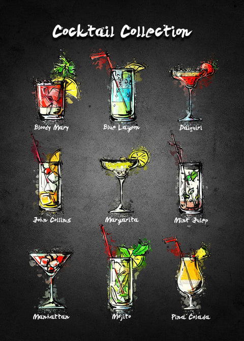 Cocktail Menu Wall Art