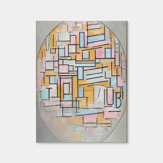 AUTO-MOCKUP WHITE | Compositie in ovaal met kleurvlakken | 1 Piece | Gallery Wrap Canvas | group=3x4