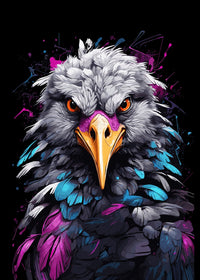 Crane Animal Colorful Wall Art