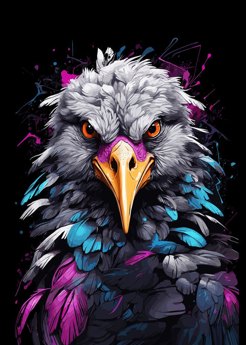 Crane Animal Colorful Wall Art