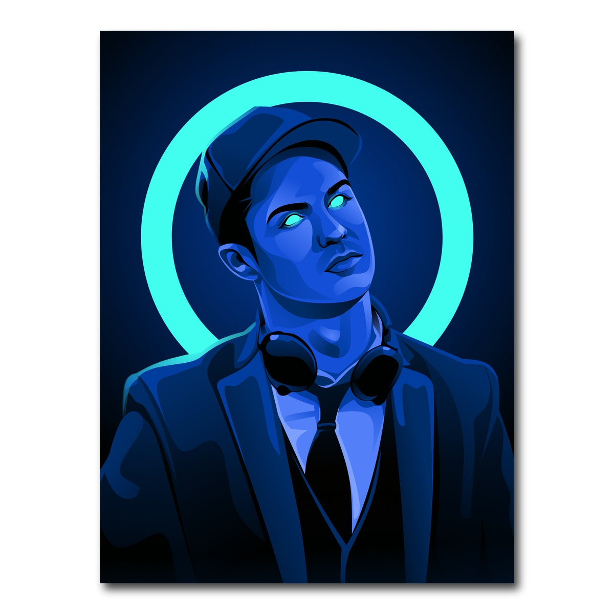 AUTO-MOCKUP WHITE | Cristiano Ronaldo Headphones | 1 Piece | Gallery Wrap Canvas | group=3x4