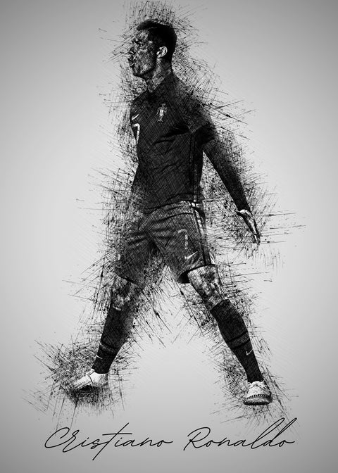 Cristiano Ronaldo Sketch Wall Art