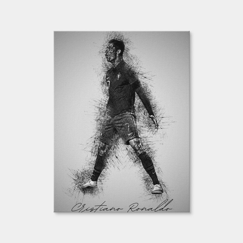 AUTO-MOCKUP WHITE | Cristiano Ronaldo Sketch | 1 Piece | Gallery Wrap Canvas | group=3x4