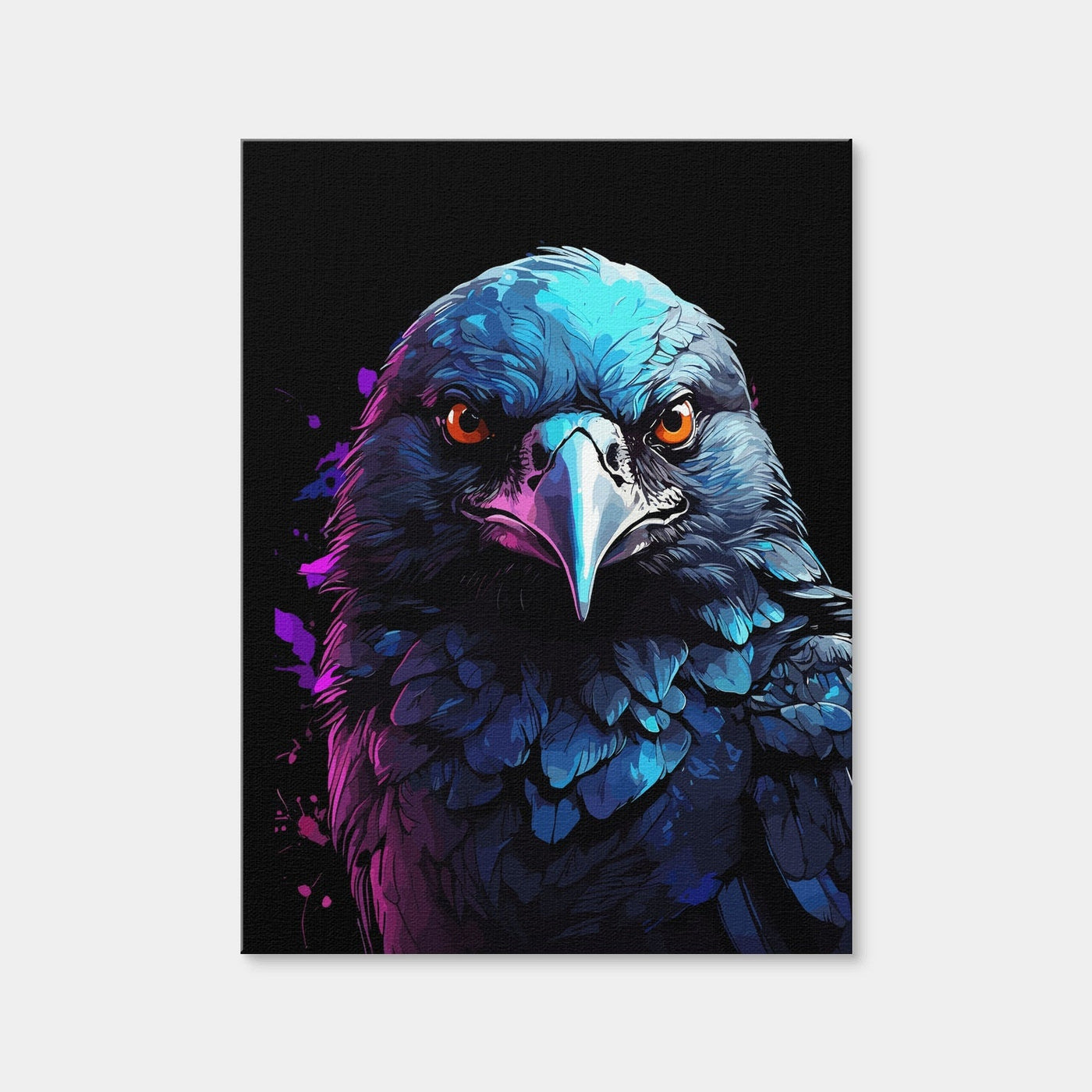 AUTO-MOCKUP WHITE | Crow Animal Colorful | 1 Piece | Gallery Wrap Canvas | group=3x4