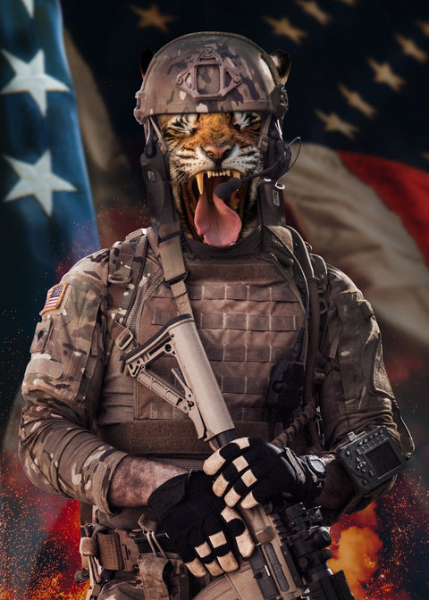 Cry Tiger Soldier Wall Art