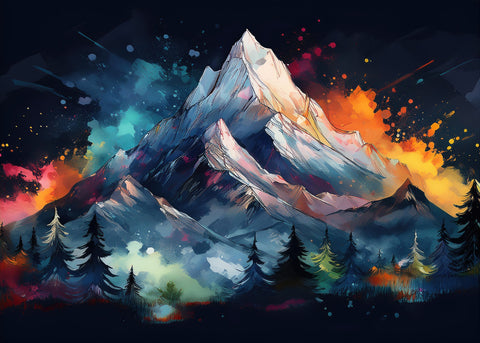 Dark Colored Mountain Wall Art