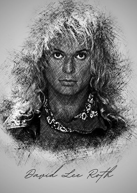 David Lee Roth Sketch Wall Art