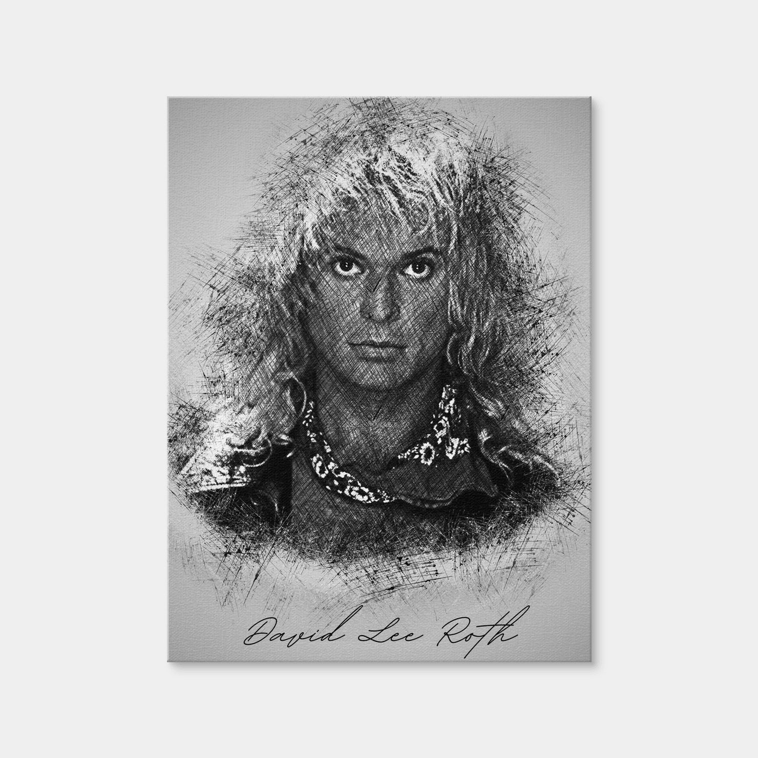 AUTO-MOCKUP WHITE | David Lee Roth Sketch | 1 Piece | Gallery Wrap Canvas | group=3x4
