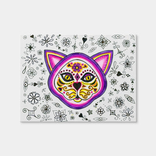 AUTO-MOCKUP WHITE | Day of the Dead Cat Skeleton | 1 Piece | Gallery Wrap Canvas | group=4x3