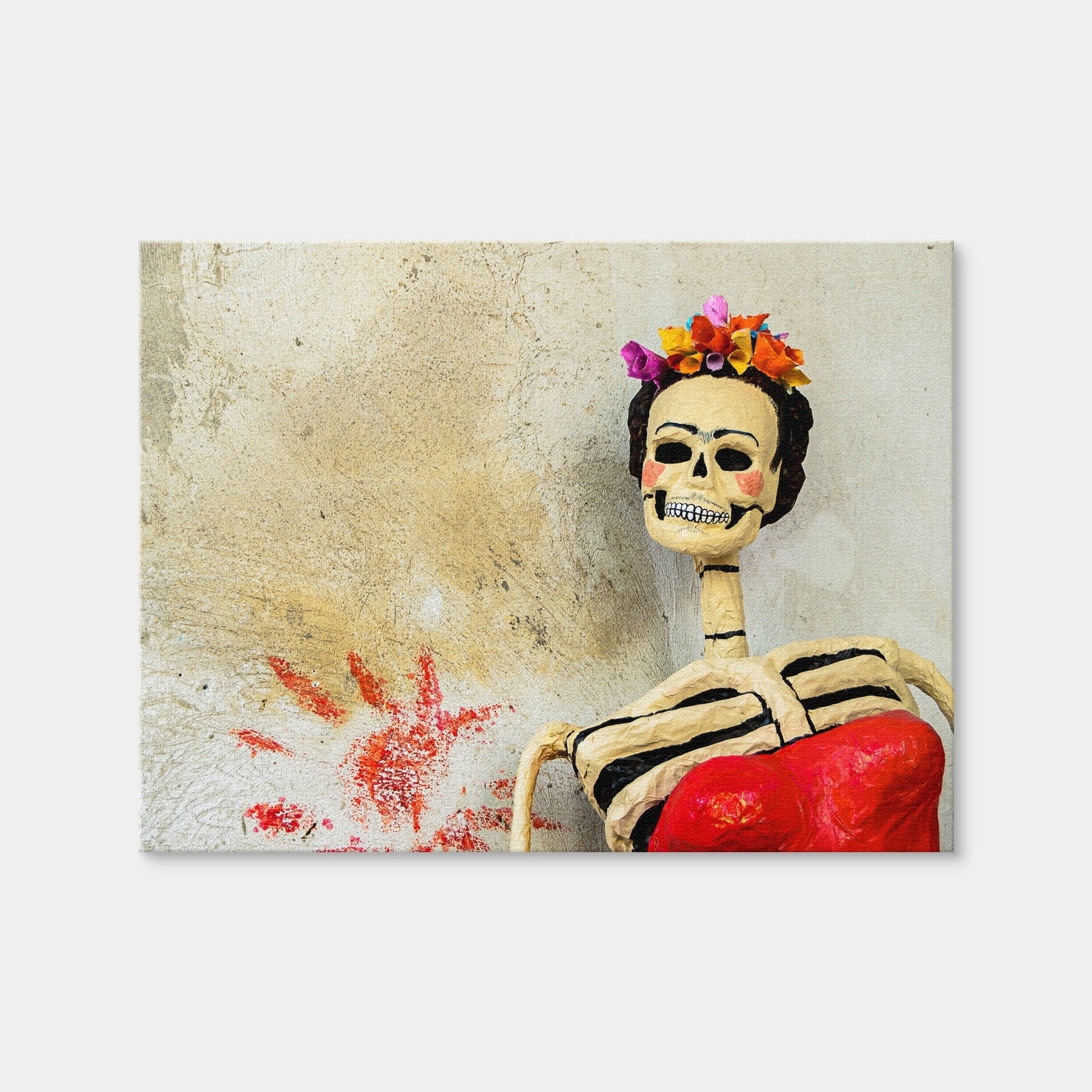 AUTO-MOCKUP WHITE | Day of the dead Catrina Skeleton | 1 Piece | Gallery Wrap Canvas | group=4x3