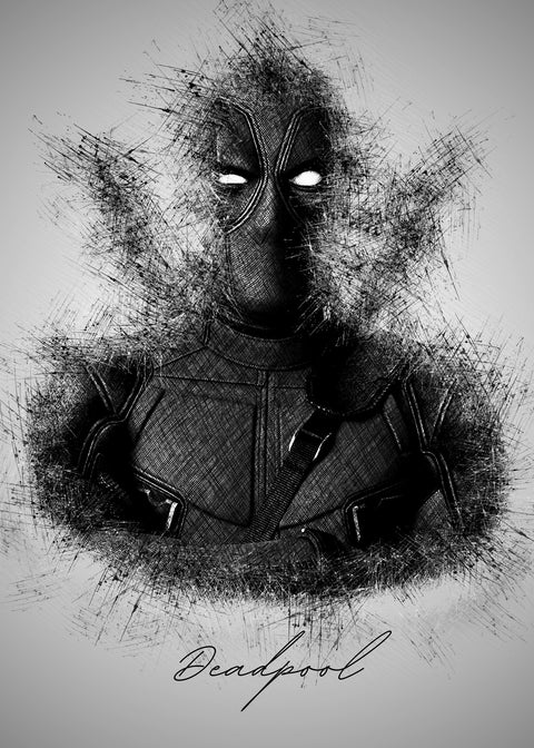 Deadpool Sketch Wall Art
