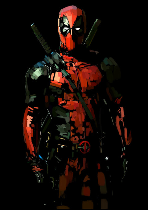 Deadpool on Black Wall Art