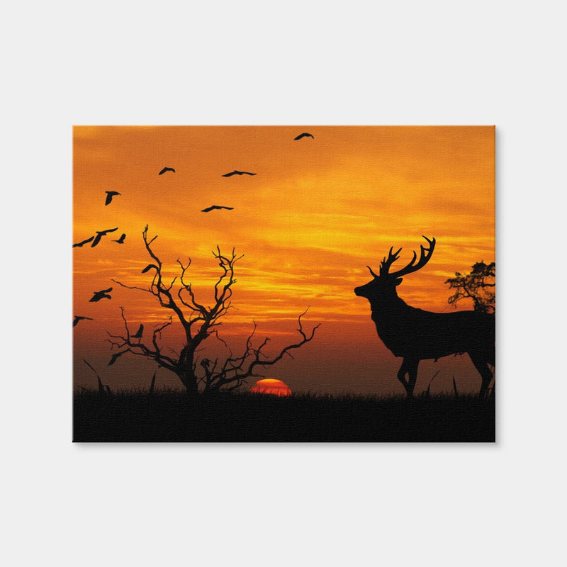 AUTO-MOCKUP WHITE | Deer In The Sunset | 1 Piece | Gallery Wrap Canvas | group=4x3