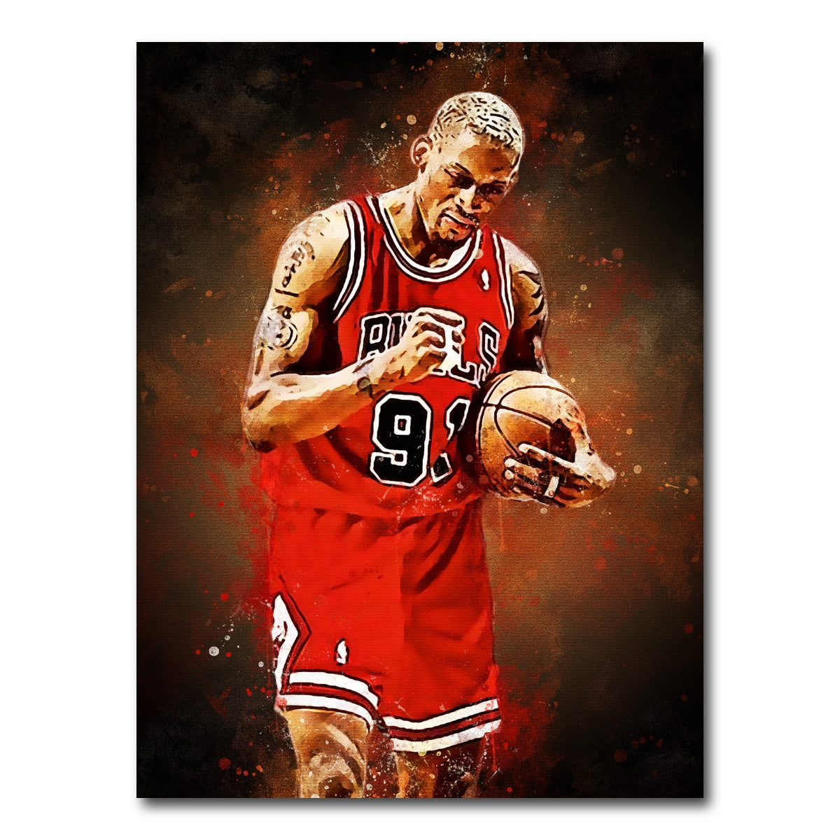 AUTO-MOCKUP WHITE | Dennis Rodman Painting | 1 Piece | Gallery Wrap Canvas | group=3x4