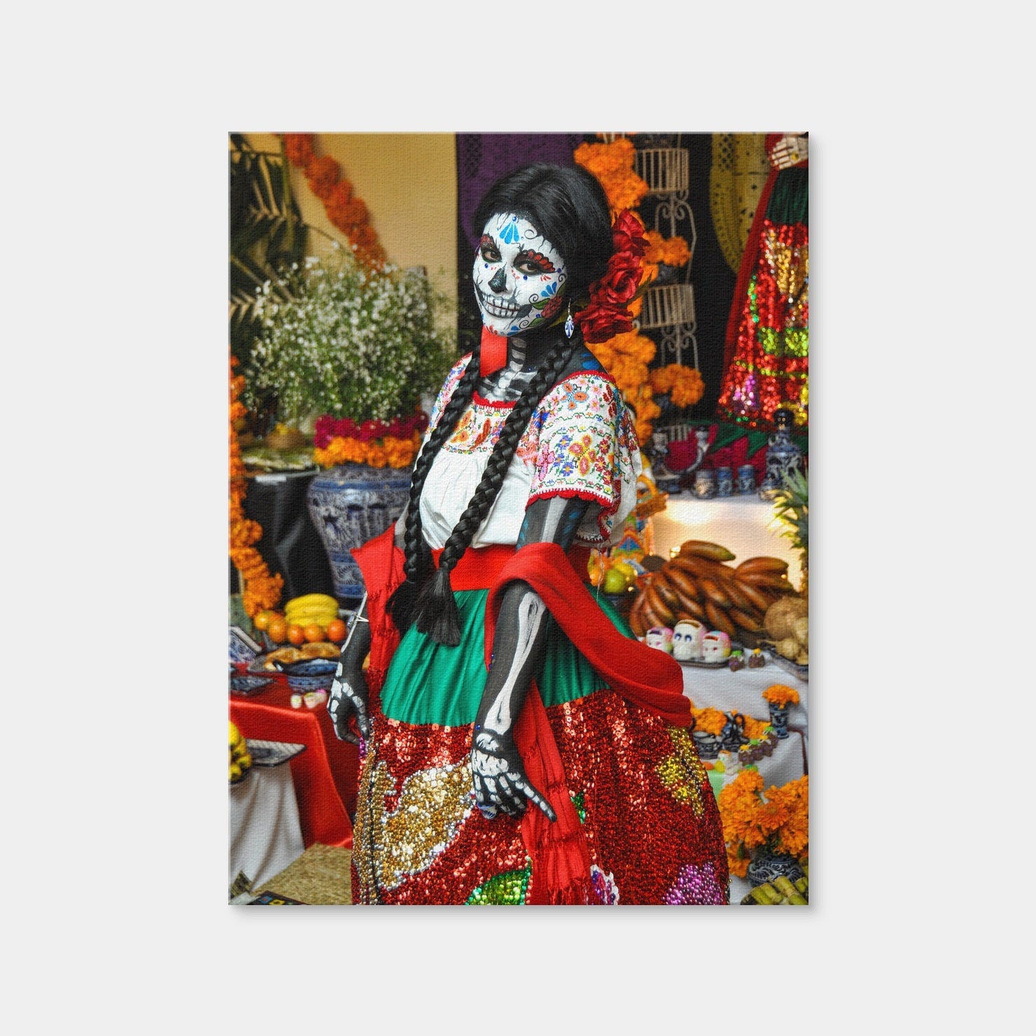 AUTO-MOCKUP WHITE | Dia de los Muertos Woman | 1 Piece | Gallery Wrap Canvas | group=3x4
