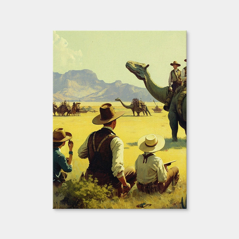 AUTO-MOCKUP WHITE | Dino Rodeo - Explorers of the Wild West | 1 Piece | Gallery Wrap Canvas | group=3x4
