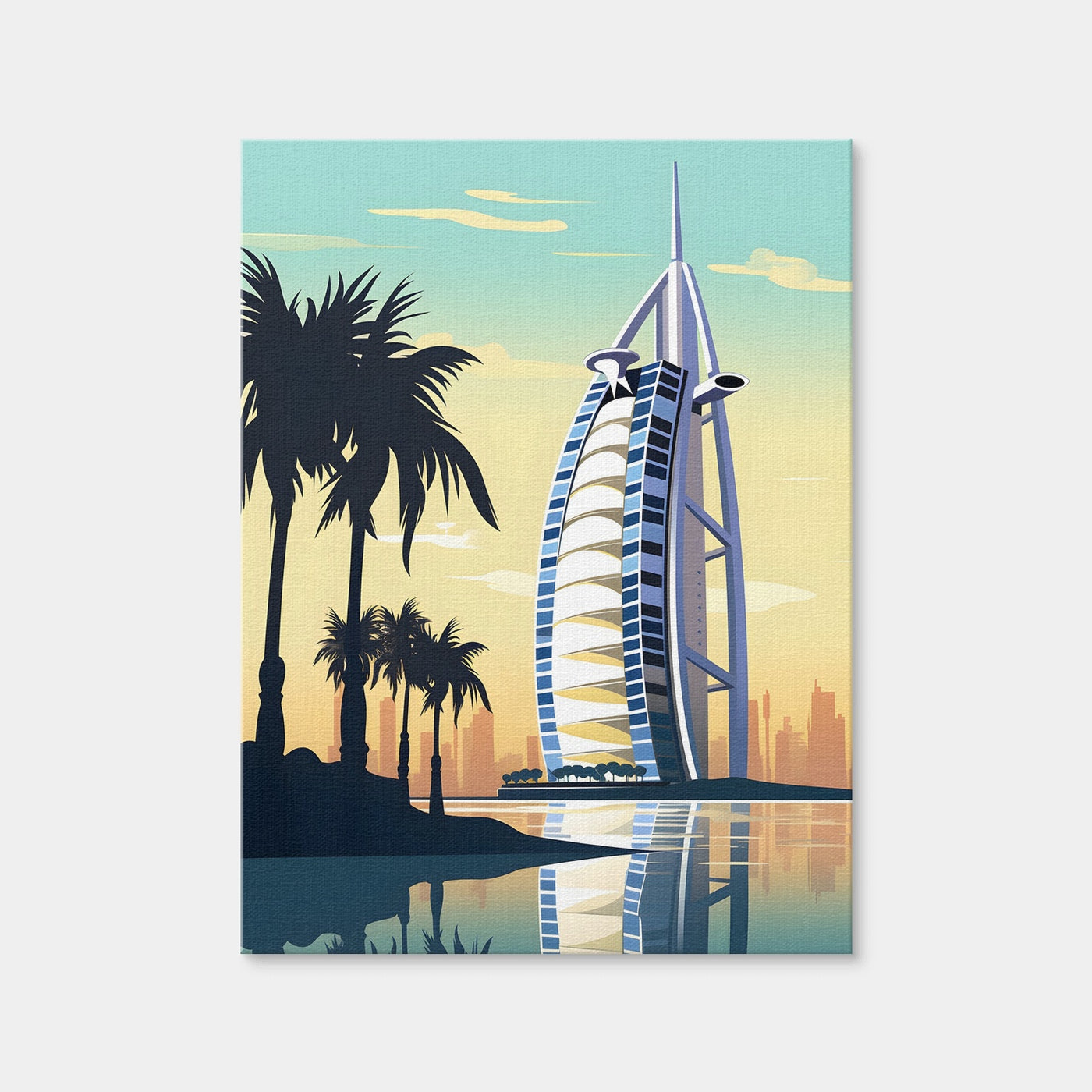 AUTO-MOCKUP WHITE | Dubai - Burj Al Arab | 1 Piece | Gallery Wrap Canvas | group=3x4