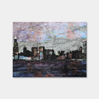 AUTO-MOCKUP WHITE | Dusk Chicago Skyline | 1 Piece | Gallery Wrap Canvas | group=4x3