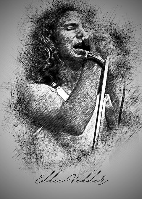 Eddie Vedder Sketch Wall Art