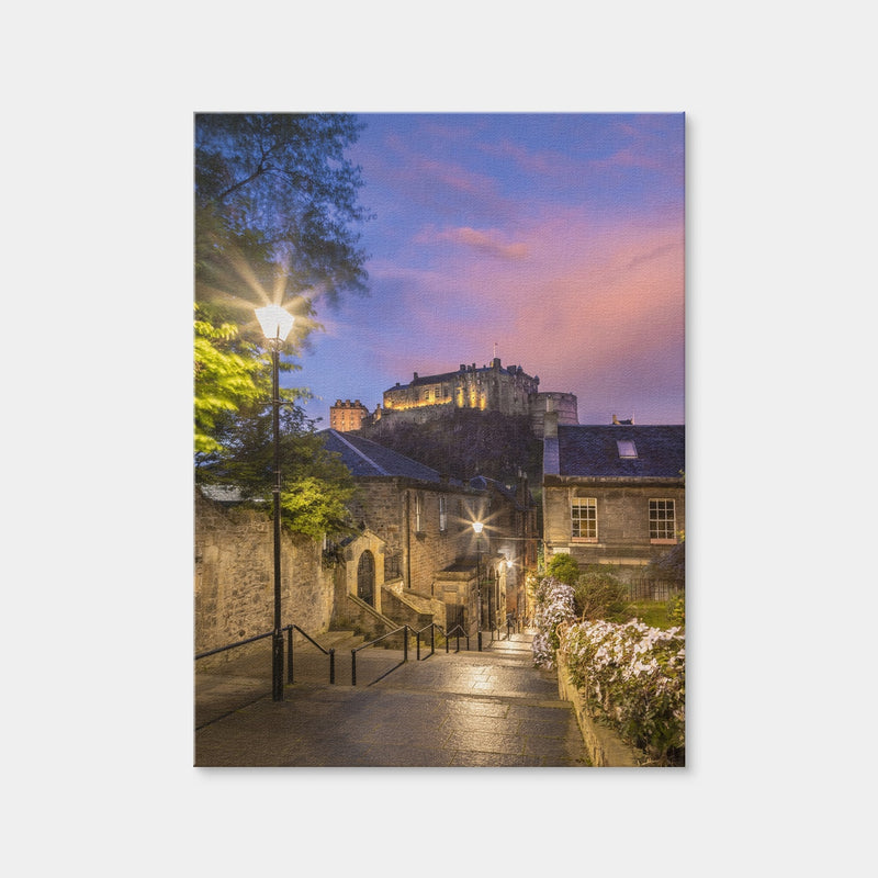 AUTO-MOCKUP WHITE | Edinburgh Castle Sunset | 1 Piece | Gallery Wrap Canvas | group=3x4