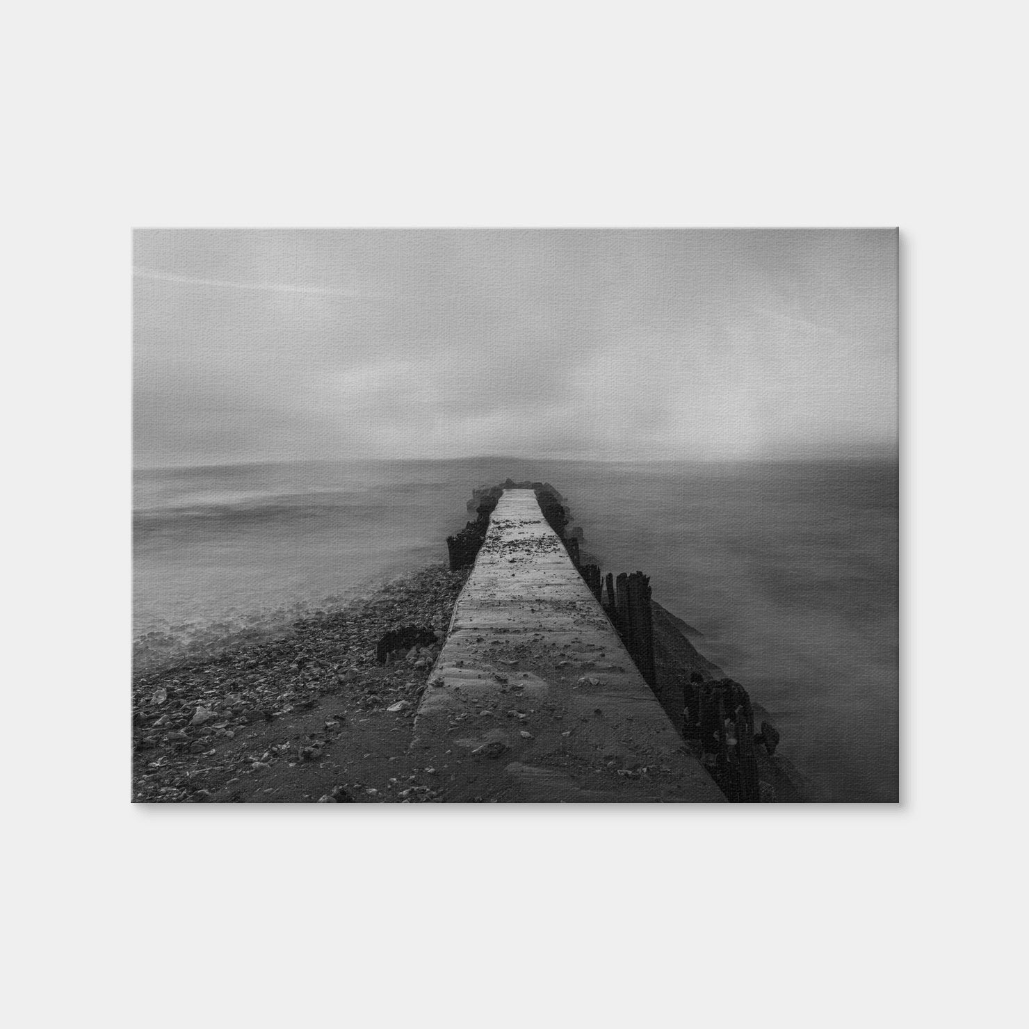 AUTO-MOCKUP WHITE | EdistoI Island Beach Grayscale | 1 Piece | Gallery Wrap Canvas | group=4x3