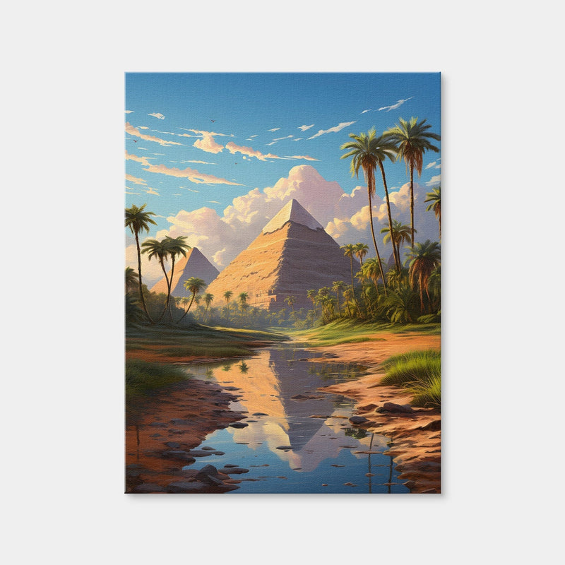 AUTO-MOCKUP WHITE | Egypt - The Great Pyramids of Giza | 1 Piece | Gallery Wrap Canvas | group=3x4
