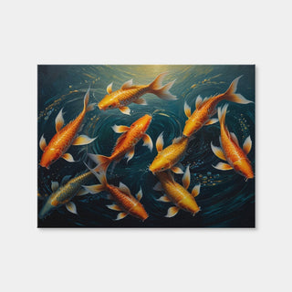 AUTO-MOCKUP WHITE | Elegant Koi Fish Swimming | 1 Piece | Gallery Wrap Canvas | group=4x3