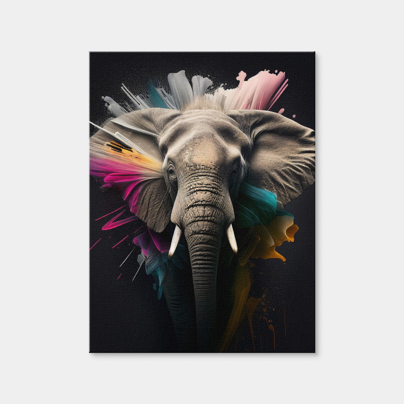 AUTO-MOCKUP WHITE | Elephant Portrait | 1 Piece | Gallery Wrap Canvas | group=3x4