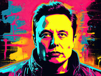 Elon Musk Warhol Style Wall Art
