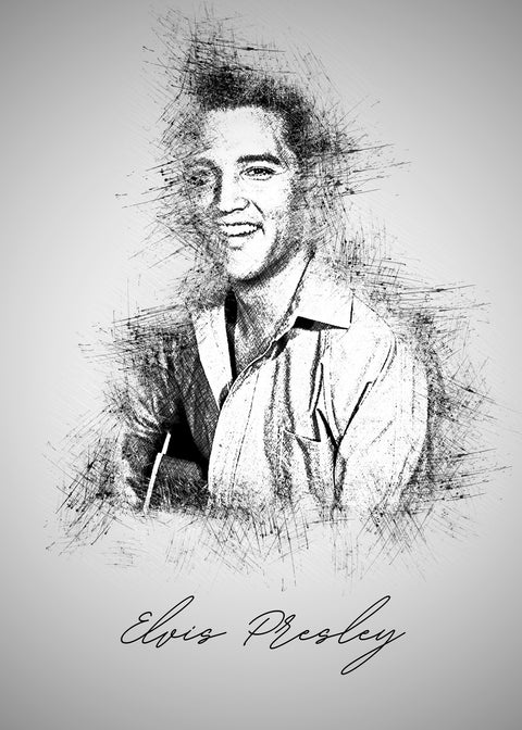 Elvis Presley Sketch Wall Art