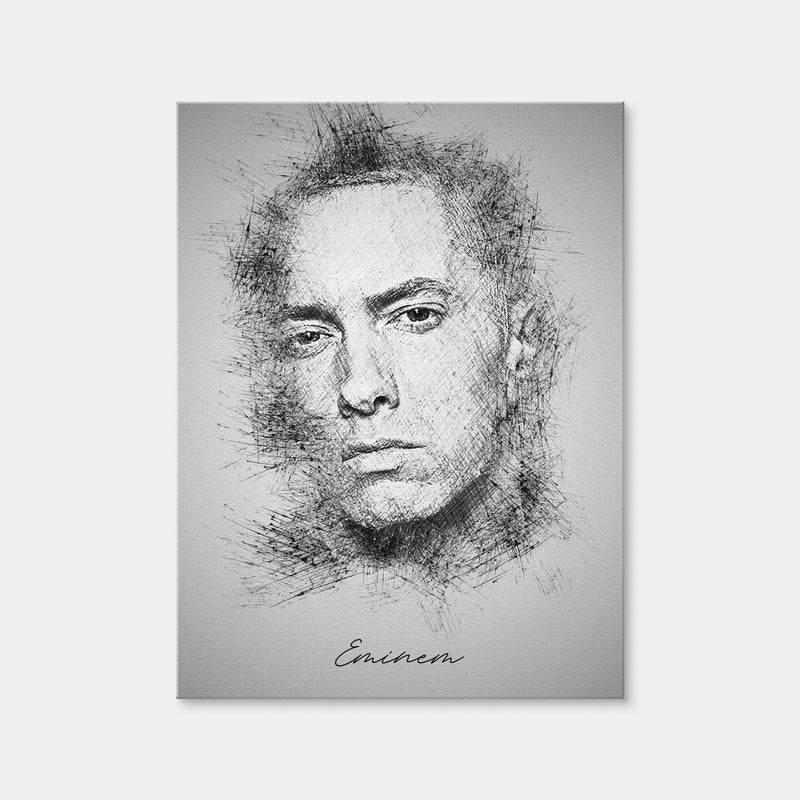 AUTO-MOCKUP WHITE | Eminem Sketch | 1 Piece | Gallery Wrap Canvas | group=3x4