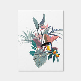 AUTO-MOCKUP WHITE | Exotic Flowers & Toucan | 1 Piece | Gallery Wrap Canvas | group=3x4