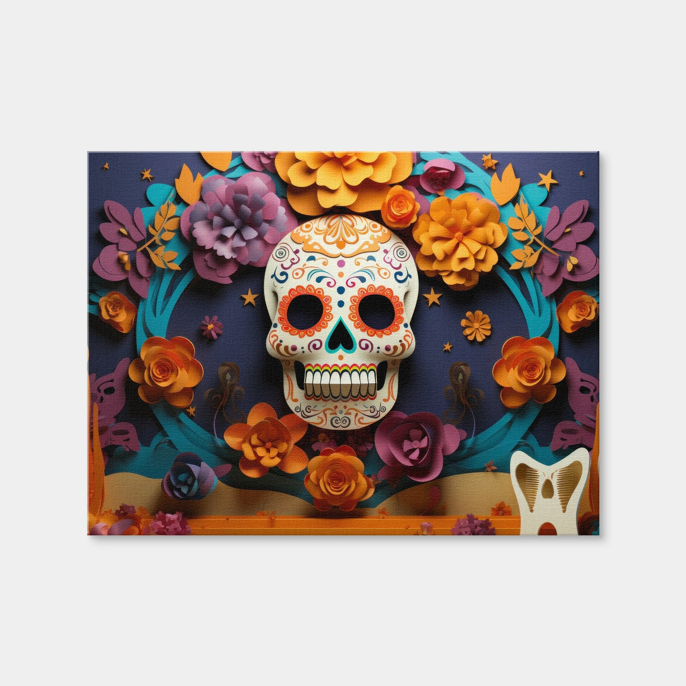 AUTO-MOCKUP WHITE | Festive Dia de los Muertos | 1 Piece | Gallery Wrap Canvas | group=4x3