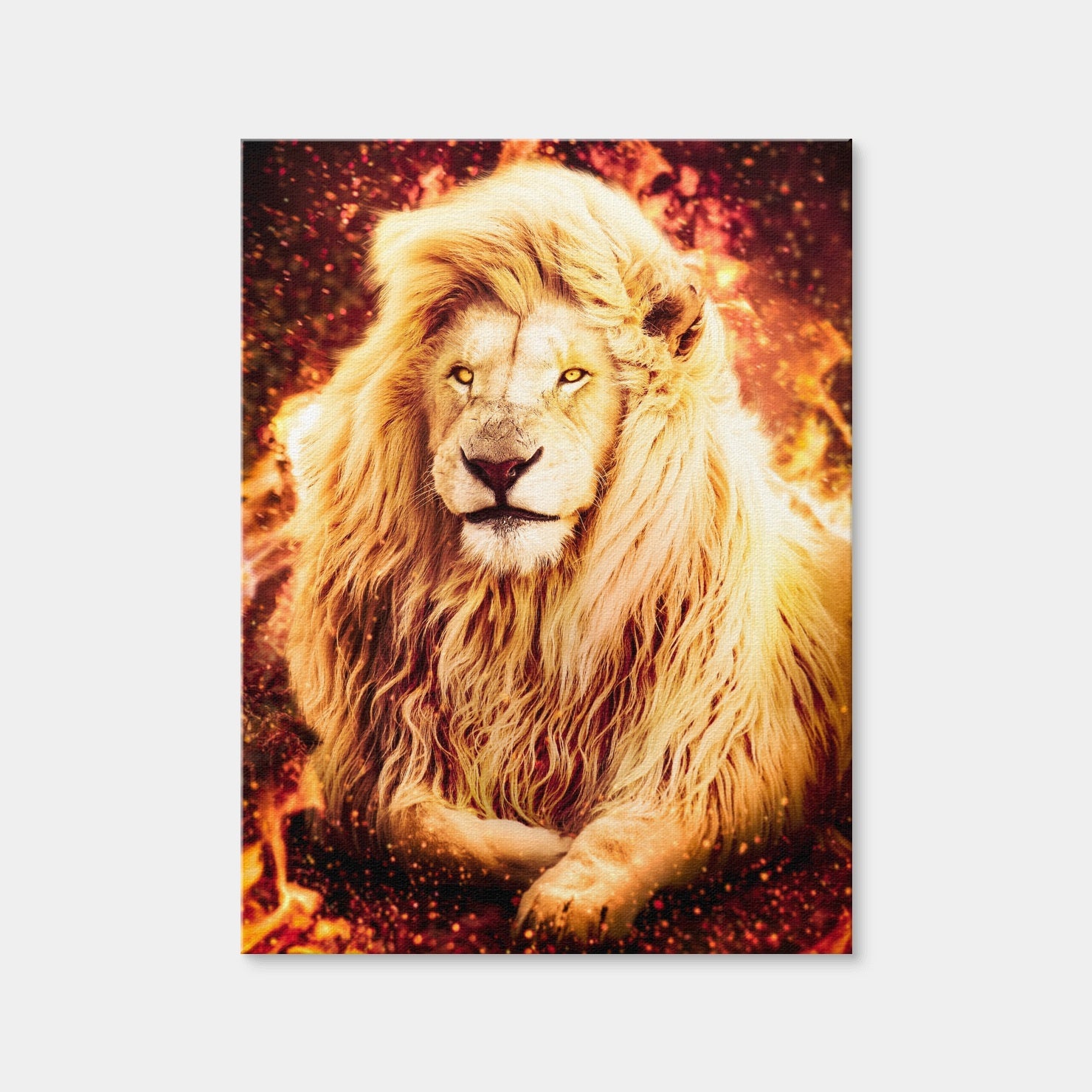 AUTO-MOCKUP WHITE | Fire Lion | 1 Piece | Gallery Wrap Canvas | group=3x4