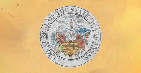 Flag of US state Arkansas seal Wall Art